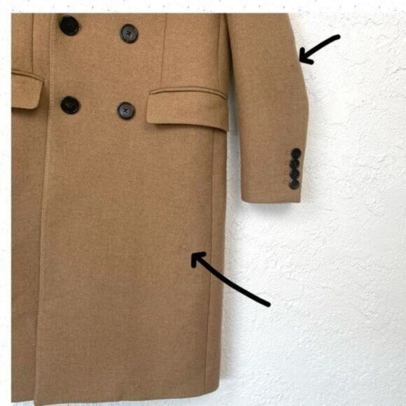 CELINE CHESTERFIELD 2020 CLASSIC COAT IN 100% CAMEL HAIR CLOTH NUTMEG SIZE SMALL - Picture 6 of 13
